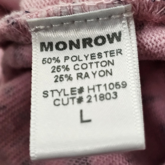 Monrow Cheetah Hot Pink Boyfriend Cutoff Long Sleeve Sweatshirt in Large - Picture 9 of 9